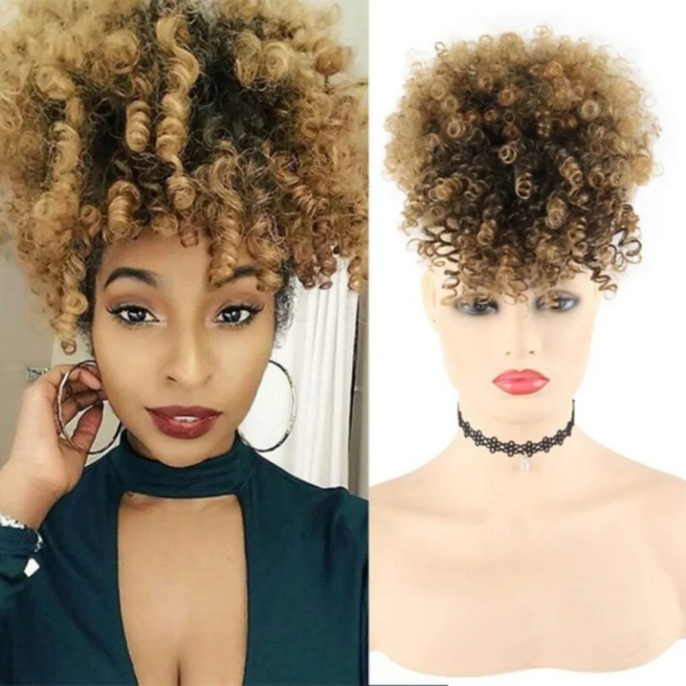 Blooming Hair Drawstring Ponytail With Bang
